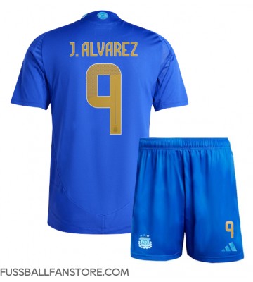 Argentinien Julian Alvarez #9 Replik Auswärtstrikot Kinder Copa America 2024 Kurzarm (+ Kurze Hosen)